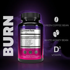 Envy Nutrition Night Time Fat Burner label view showing plant-based ingredients