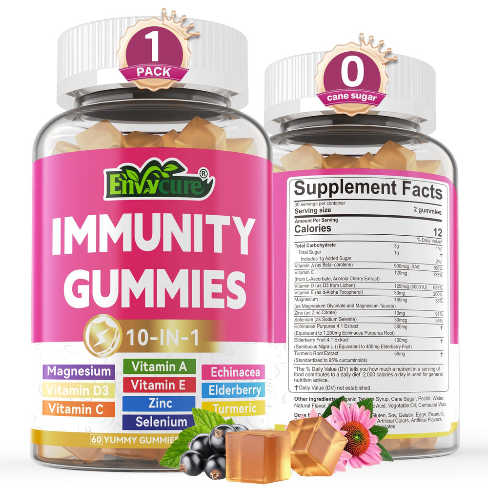 EnvyCure 10in1 immune gummies bottle for daily immune support.