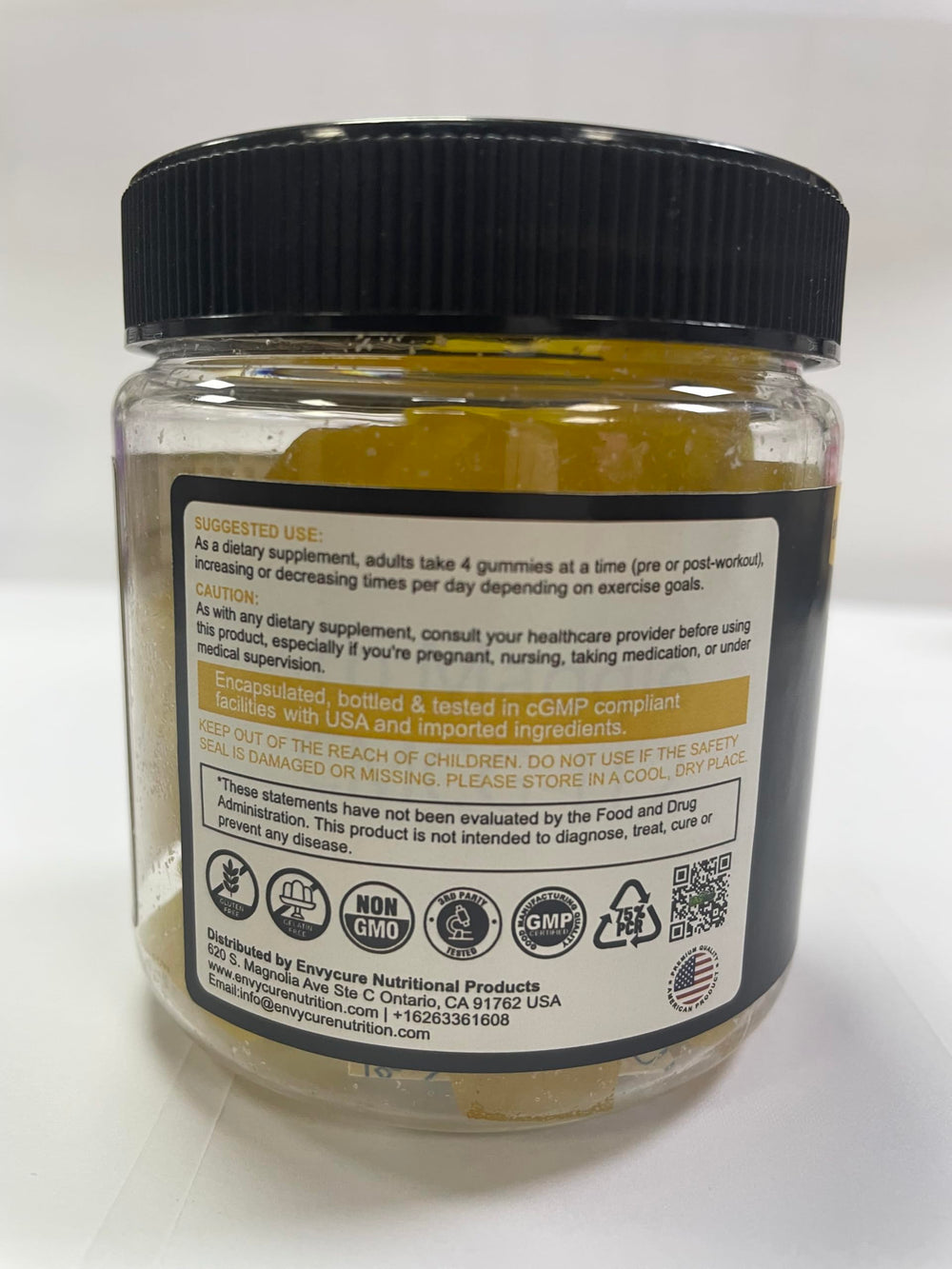 EnvyCure Creatine Monohydrate Gummies serving image illustrating 5g per serving.