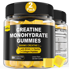 EnvyCure Creatine Gummies lemon bottle display for daily supplement