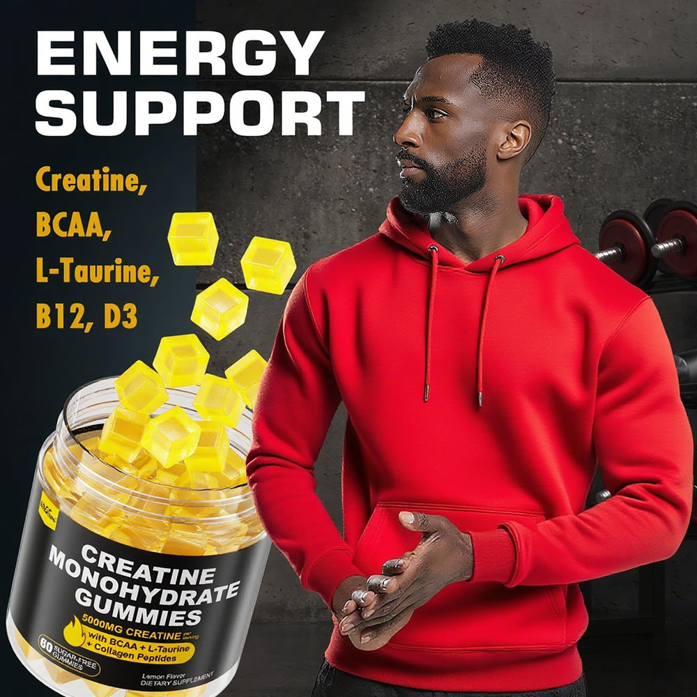 EnvyCure Creatine Gummies serving plate emphasizes natural lemon flavor