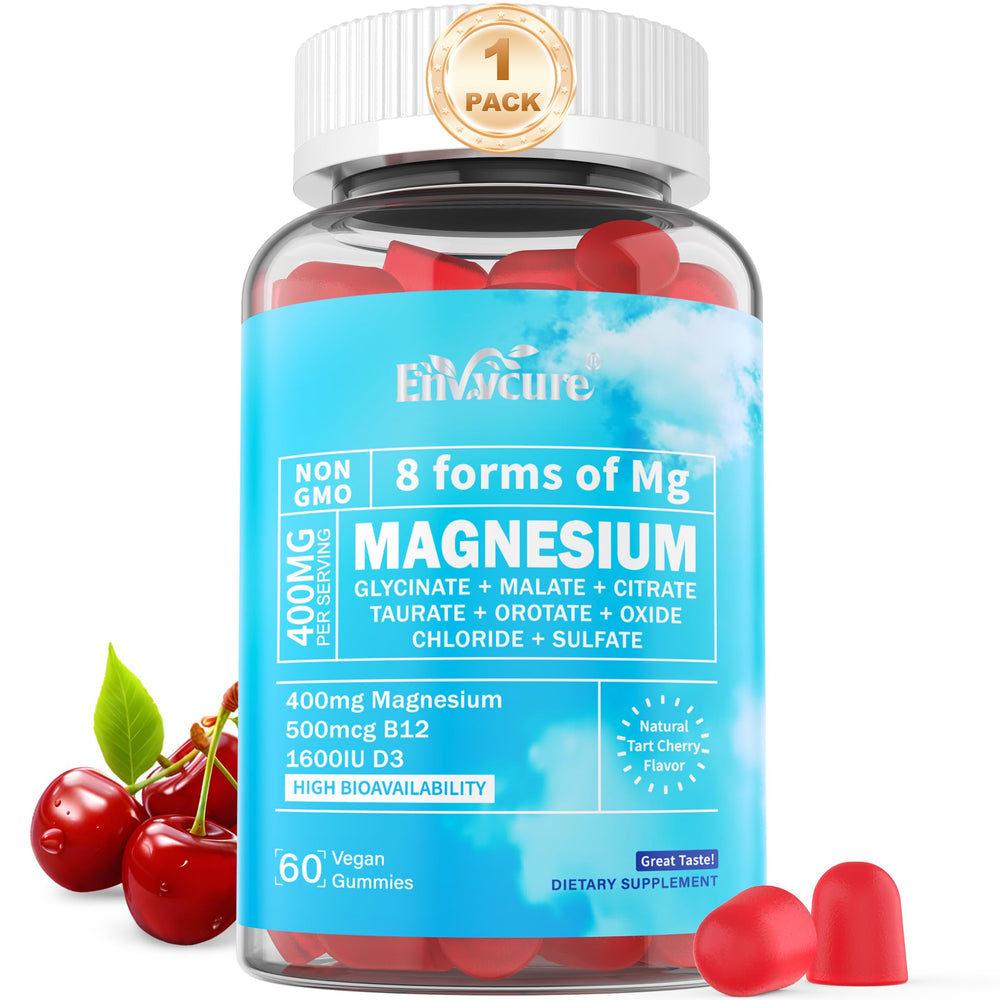 EnvyCure Magnesium Complex Gummies bottle front — vegan formula for daily supplementation