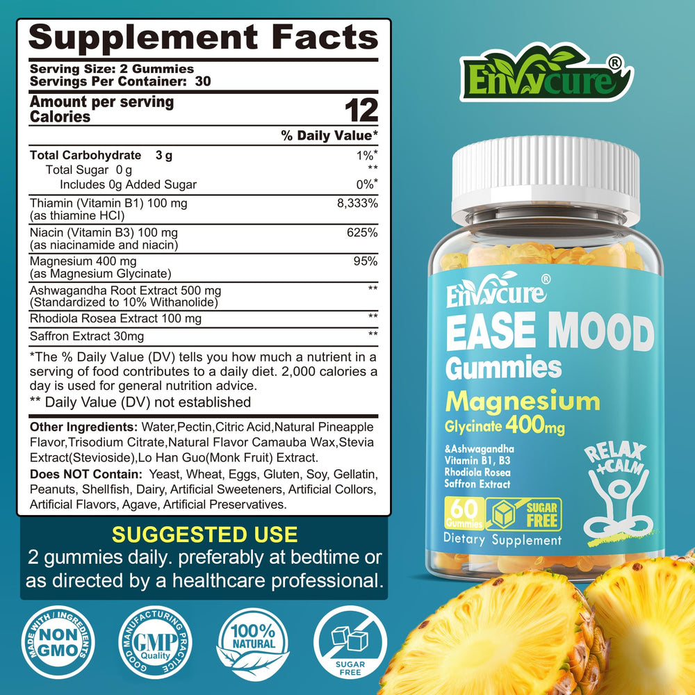 EnvyCure magnesium gummies berry flavor closeup promotes steady daily energy.