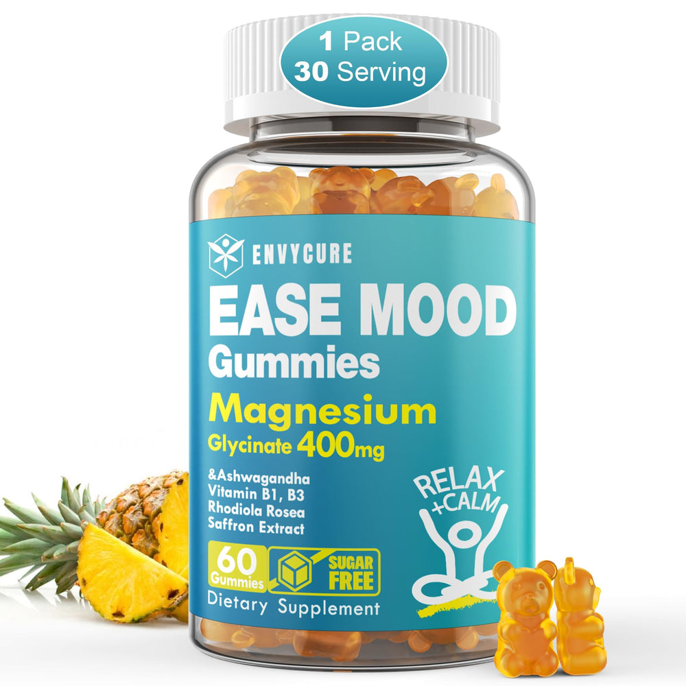 EnvyCure sugar-free magnesium gummies bottle for calm, restful evenings.