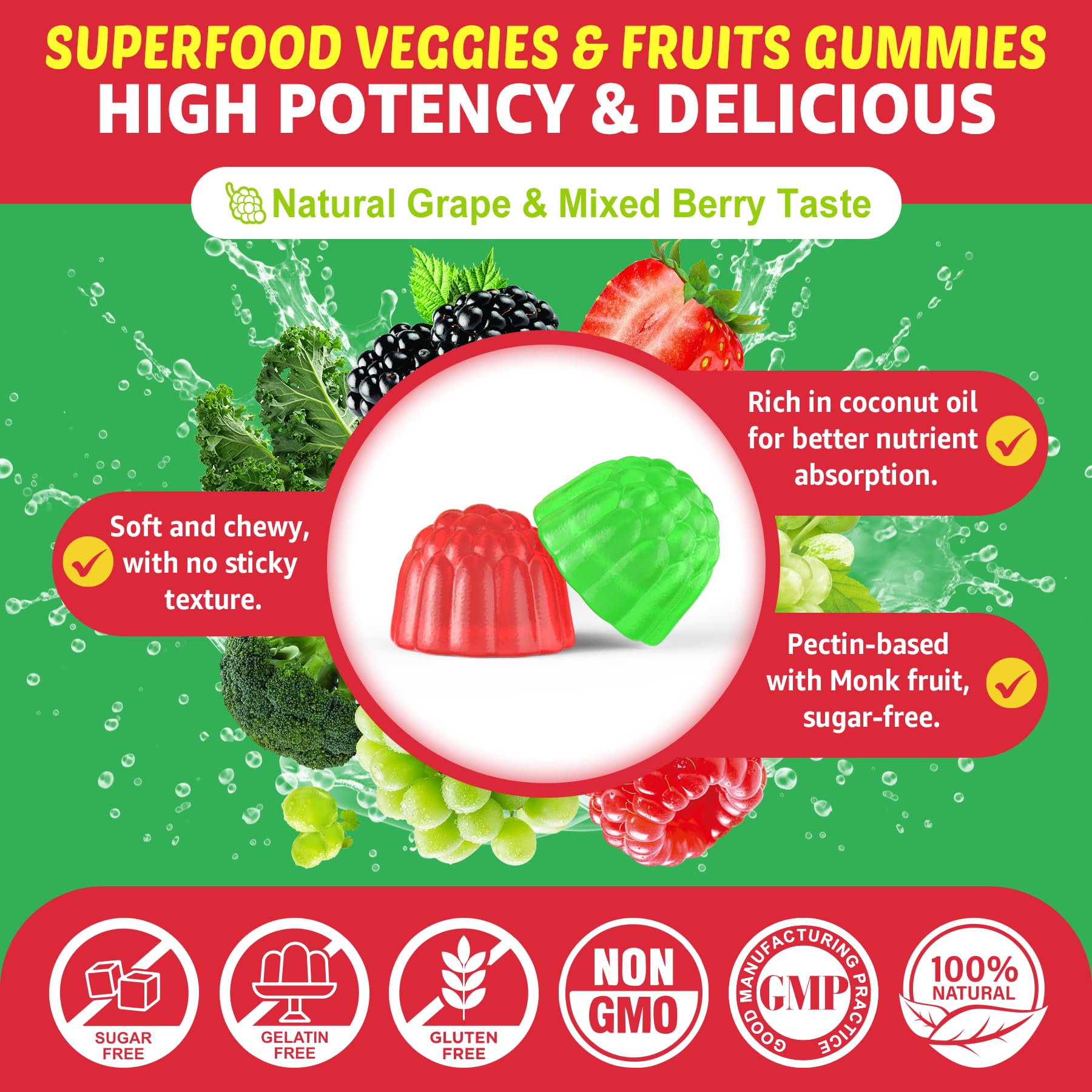 EnvyCure Super Greens flavor profile with berries and greens for energy