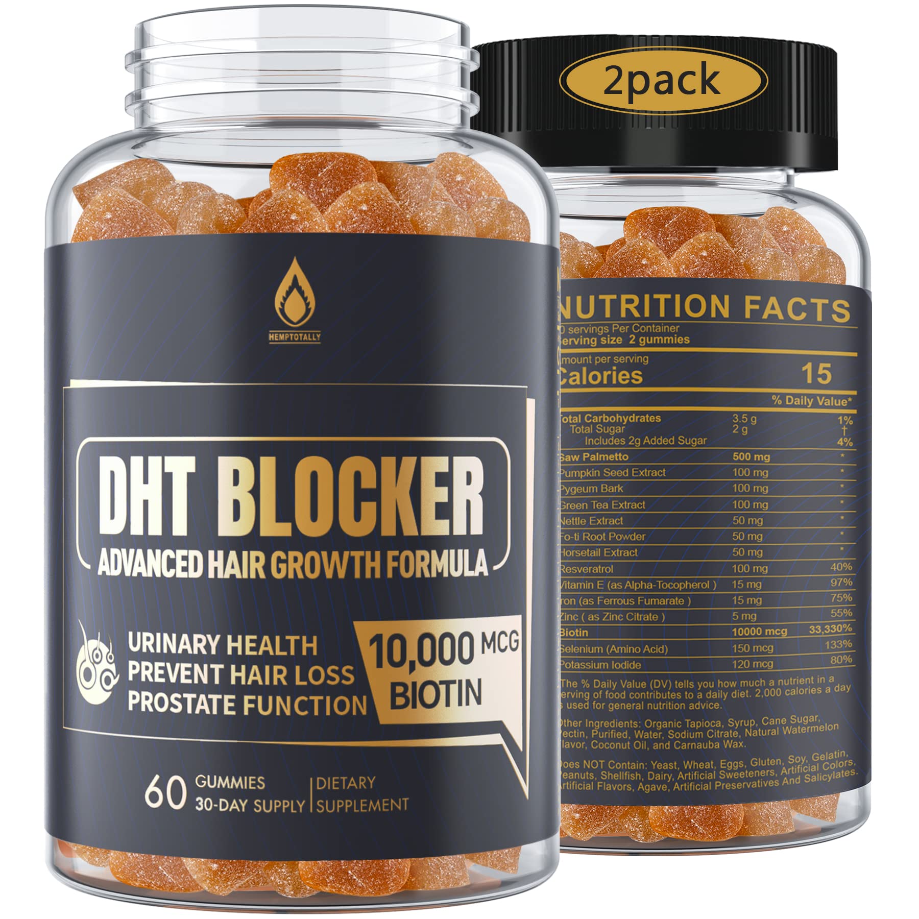 EnvyDeal DHT Blocker Gummies bottle highlights daily hair health support.