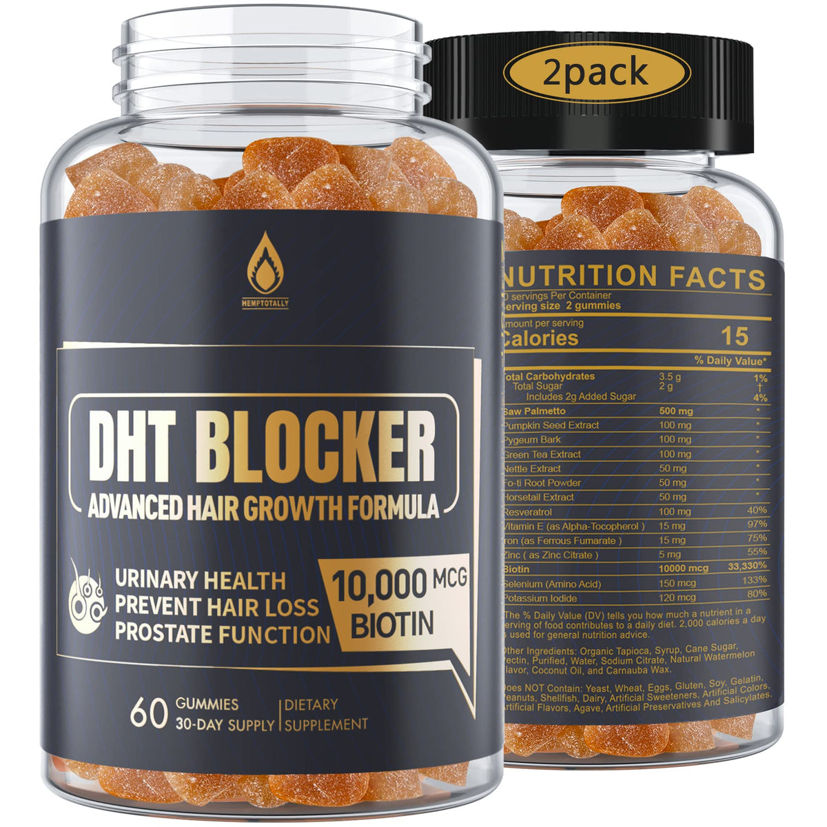 EnvyDeal DHT Blocker Gummies bottle highlights daily hair health support.