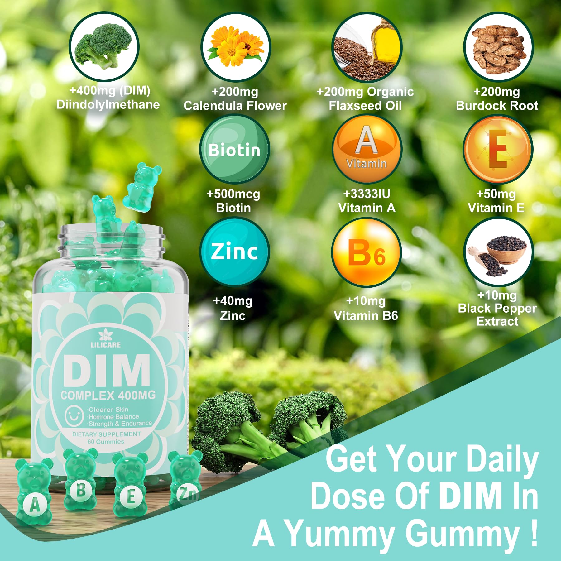 EnvyDeal DIM nutrition facts image indicating vegan, gluten-free, non-GMO ingredients