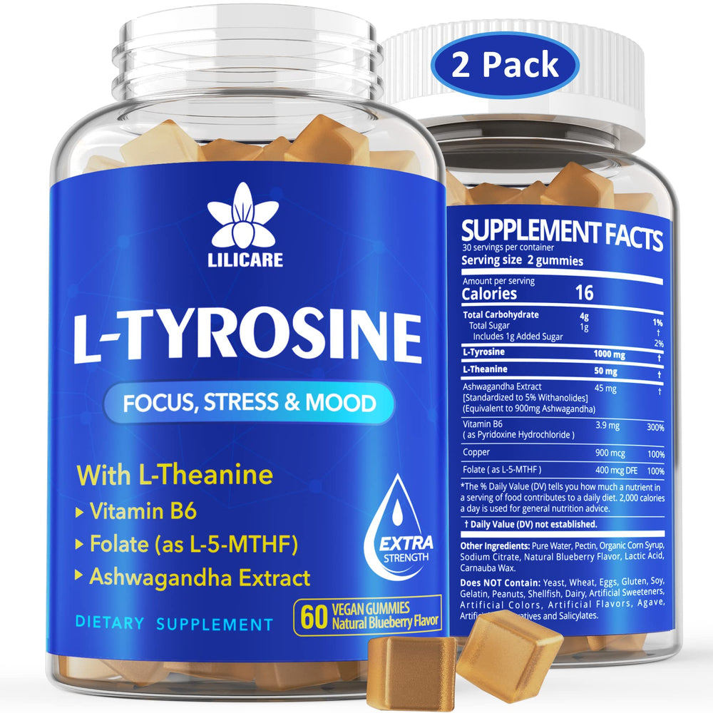 EnvyDeal L Tyrosine Gummies bottle pour promoting steady focus and energy