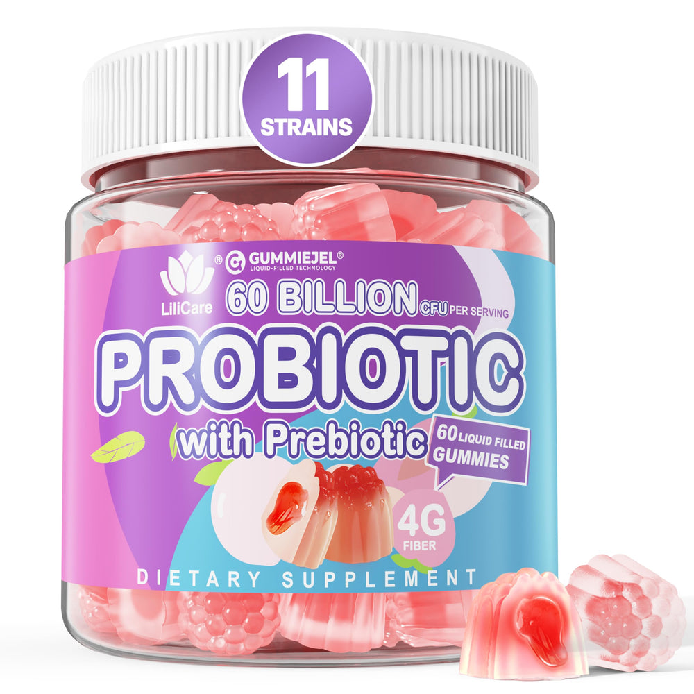 EnvyDeal sugarfree probiotic gummies peach bottle for daily digestive balance.