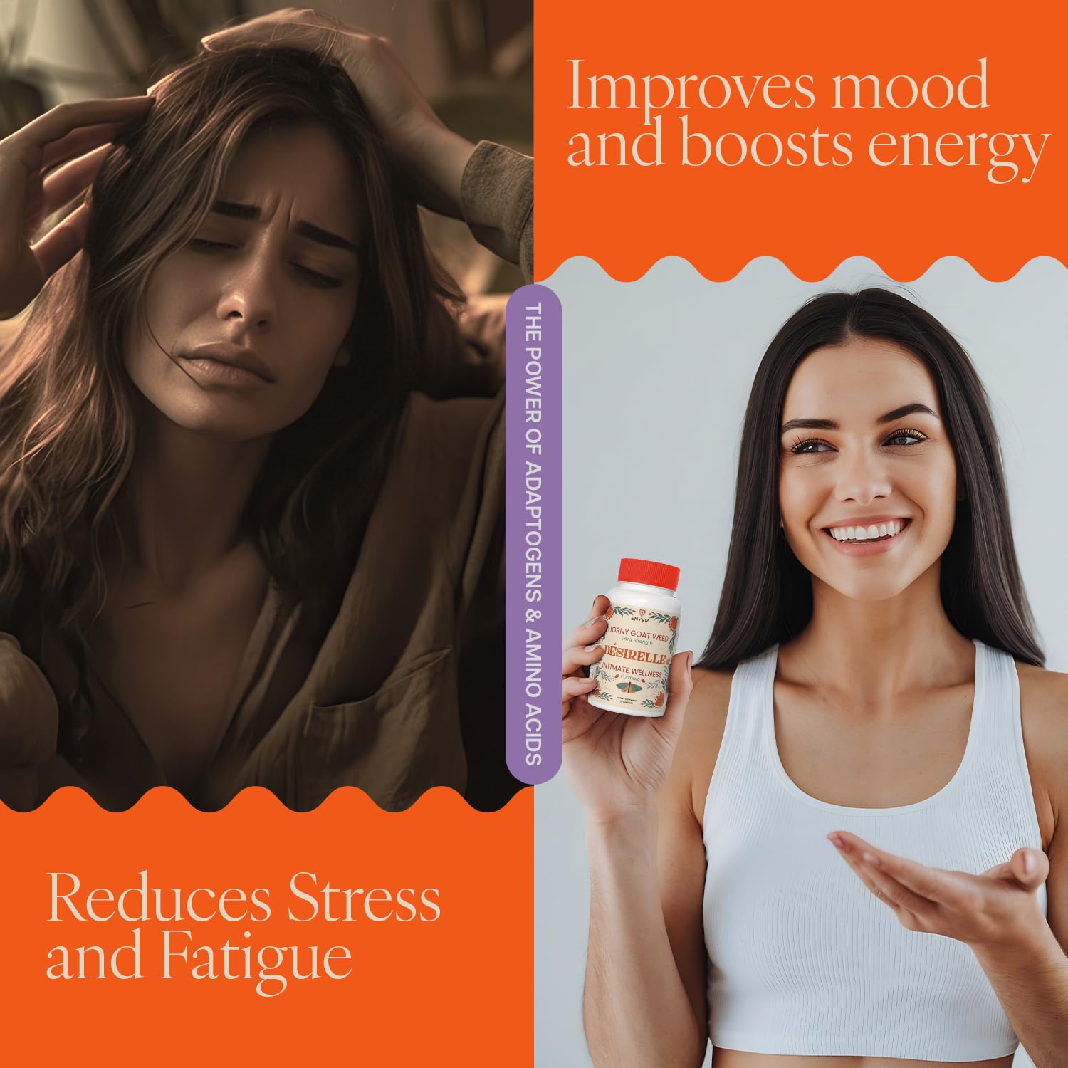 Enyvia horny goat weed herbs highlight natural vitality support.