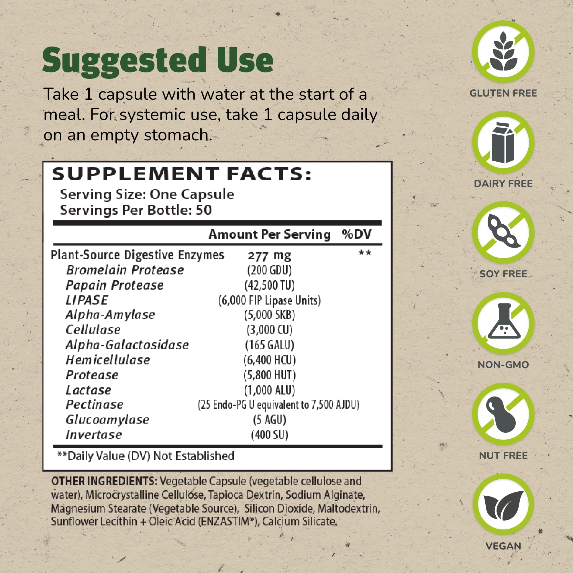 ENZALASE capsules being poured for easy at-home or on-the-go use