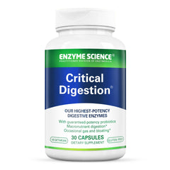 Enzyme Science Critical Digestion bottle front view highlighting high-potency digestive support.