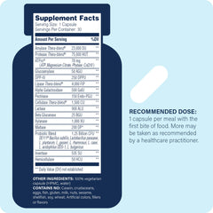 Enzyme Science Critical Digestion capsules closeup showing enzyme and probiotic blend.