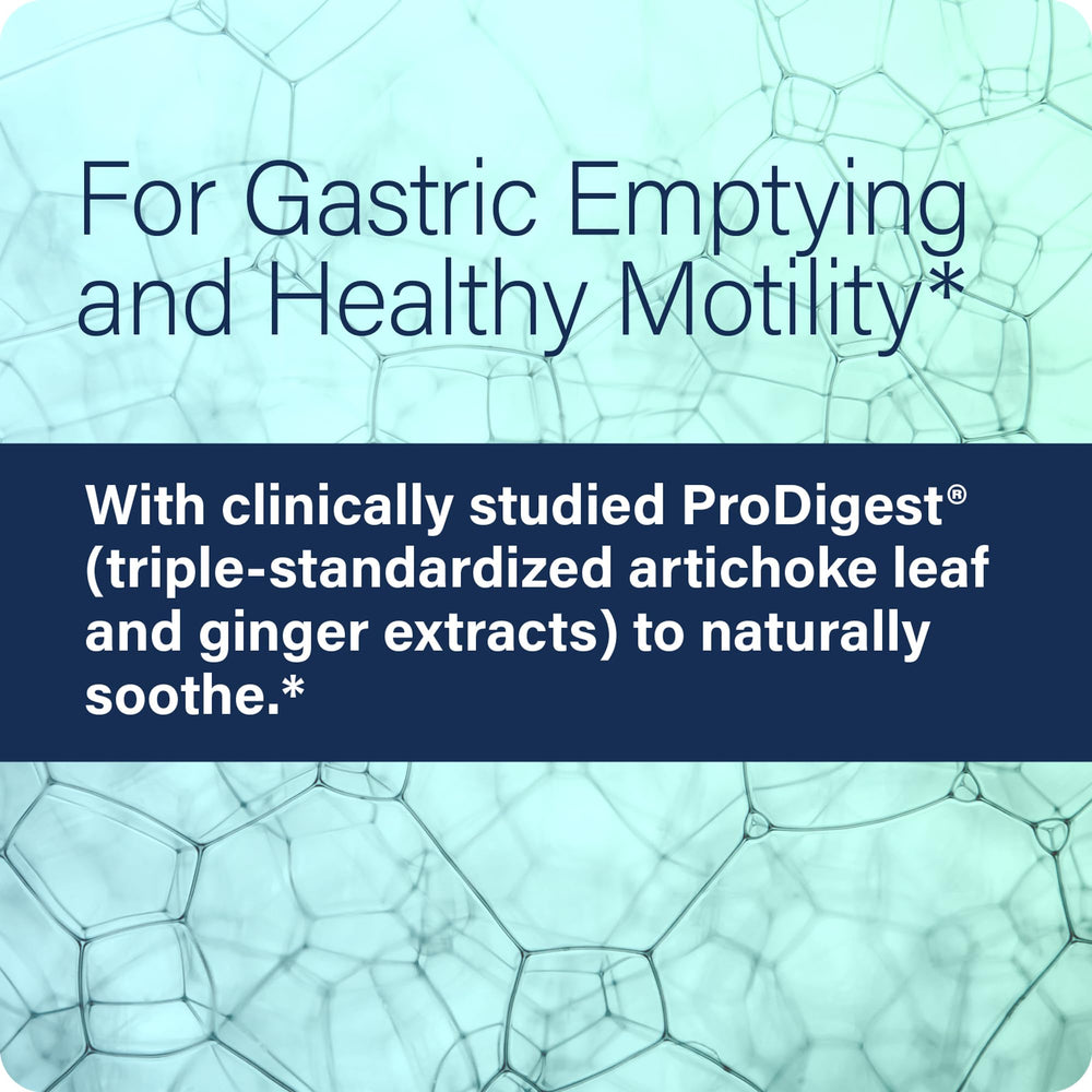 Enzyme Science GI Motility Complex dosing guidance panel before the largest meals.