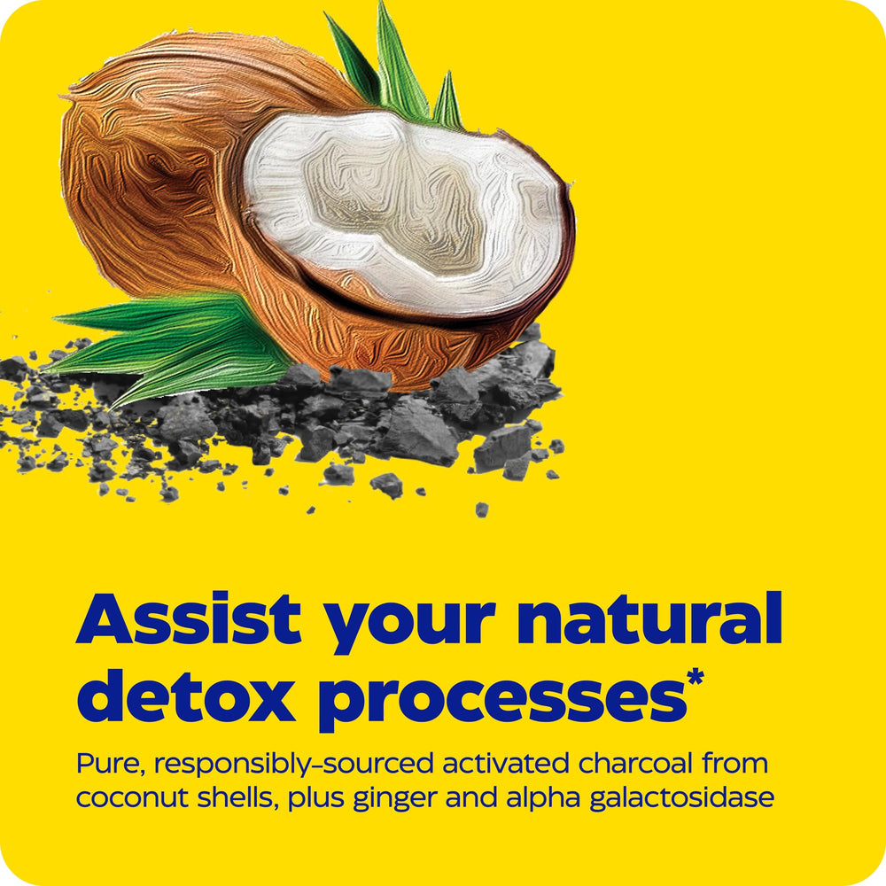 Enzymedica Activated Charcoal coconut shell-derived natural ingredient source.
