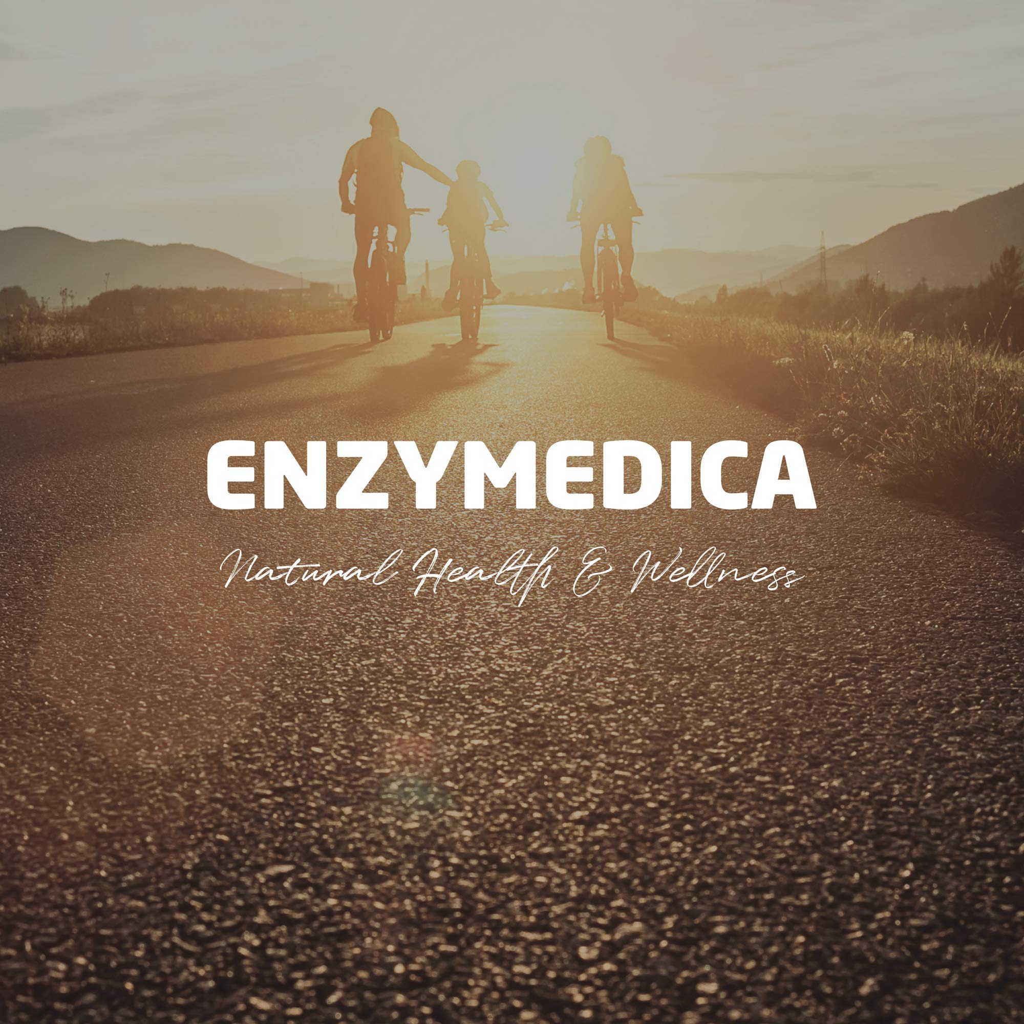 Enzymedica bottle beside glass signaling natural ingredients and wellness