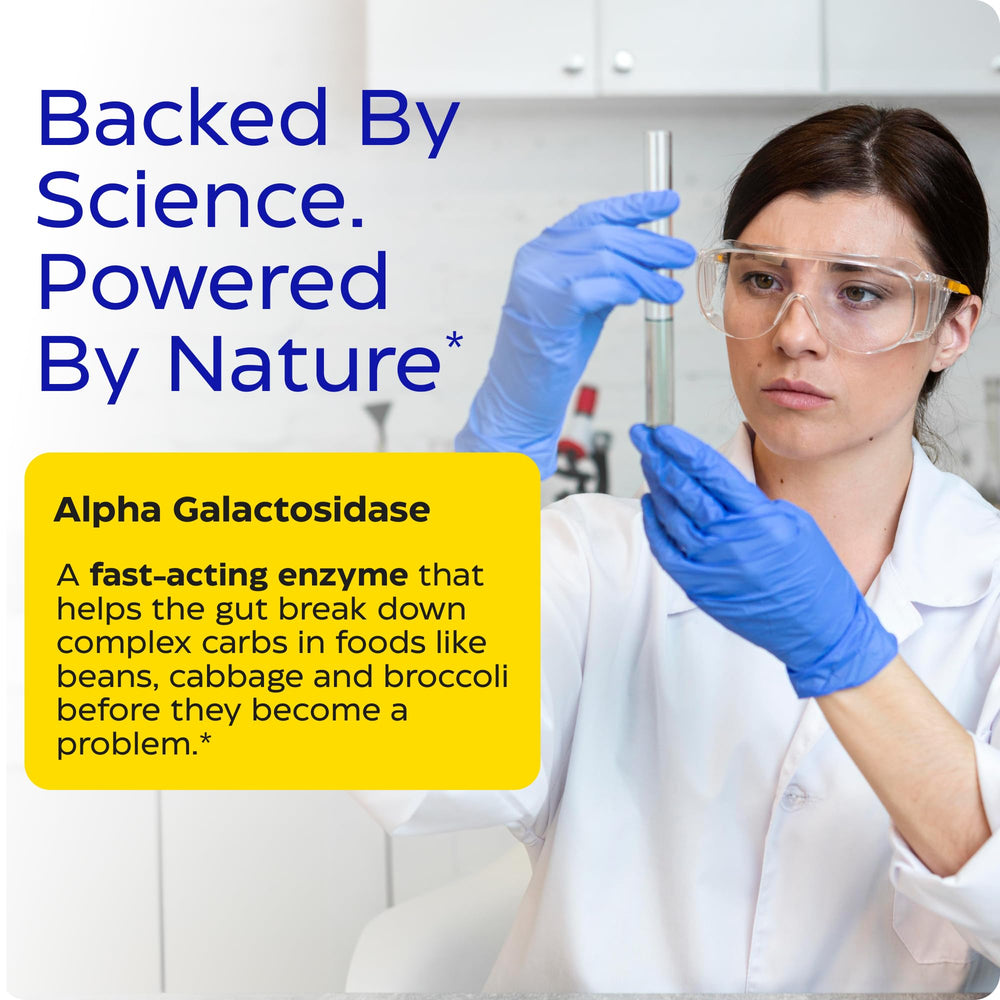 Plate of beans, lentils, and broccoli with BeanAssist aids digestion.