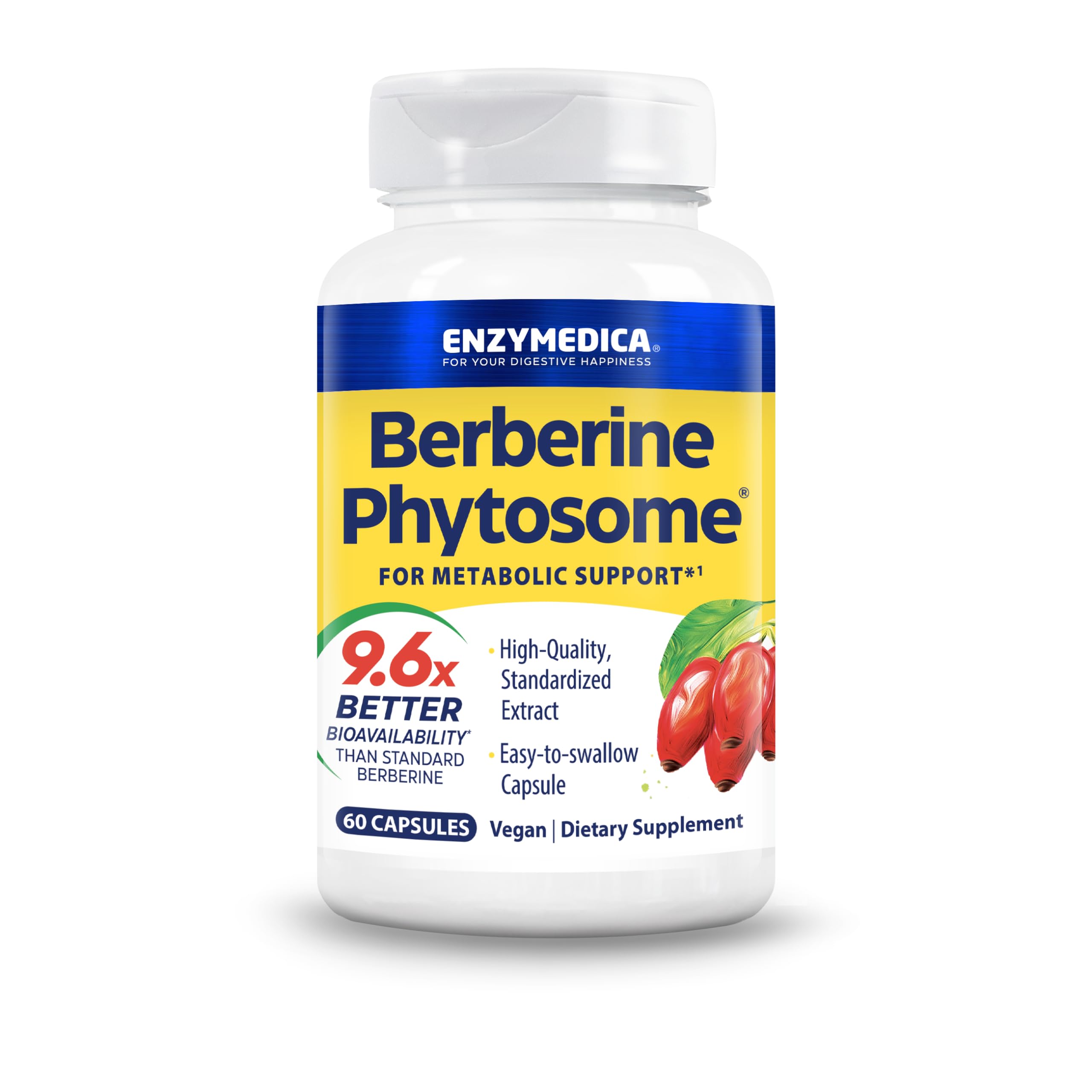 Enzymedica Berberine Phytosome bottle ready for daily use.