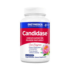 Enzymedica Candidase bottle front with vegan, gluten-free label