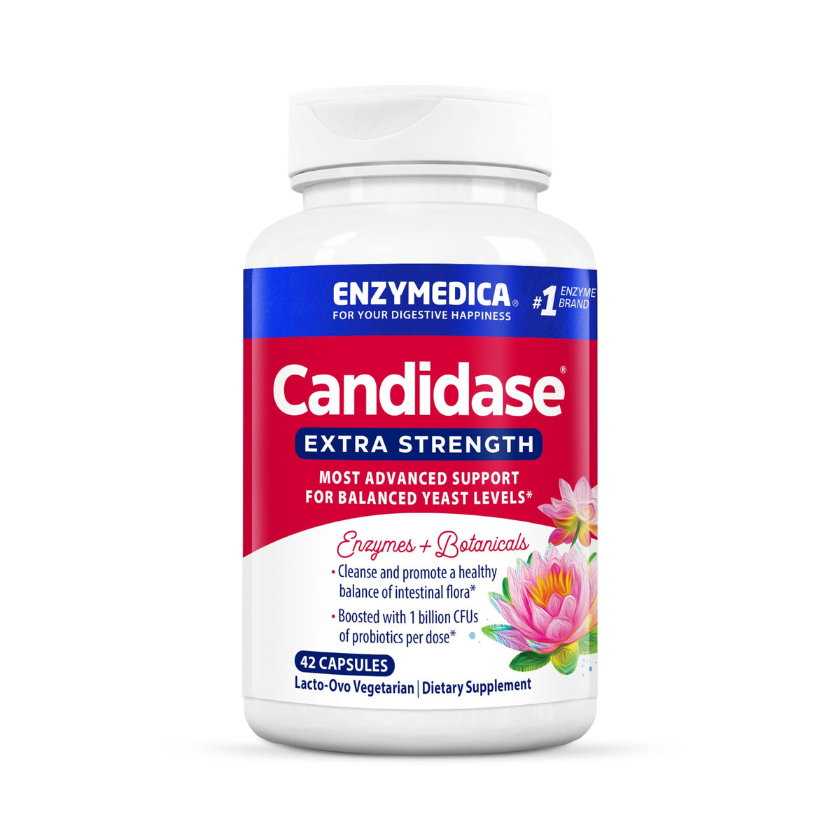 Enzymedica Candidase Extra Strength bottle for daily gut support