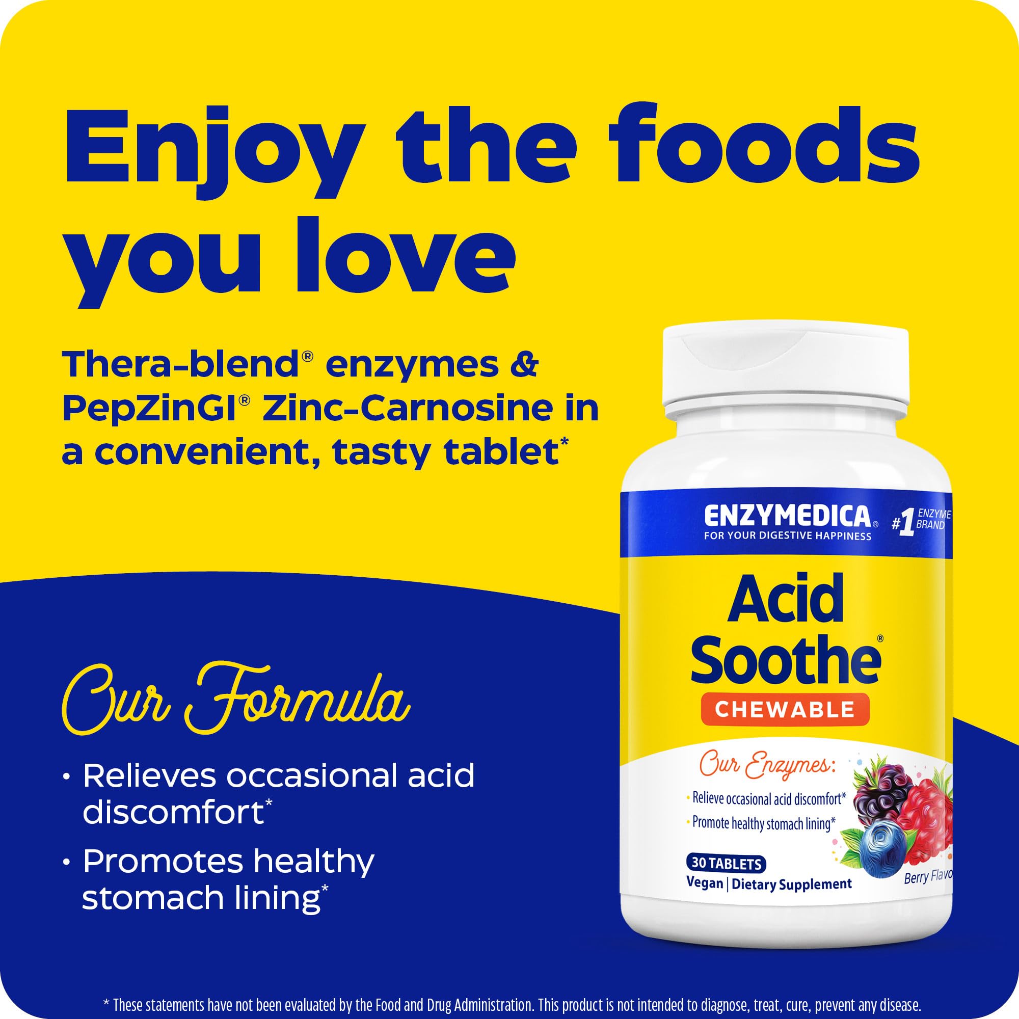 Enzymedica Chewable Acid Soothe pack opening, ideal for after-meal relief on the go.