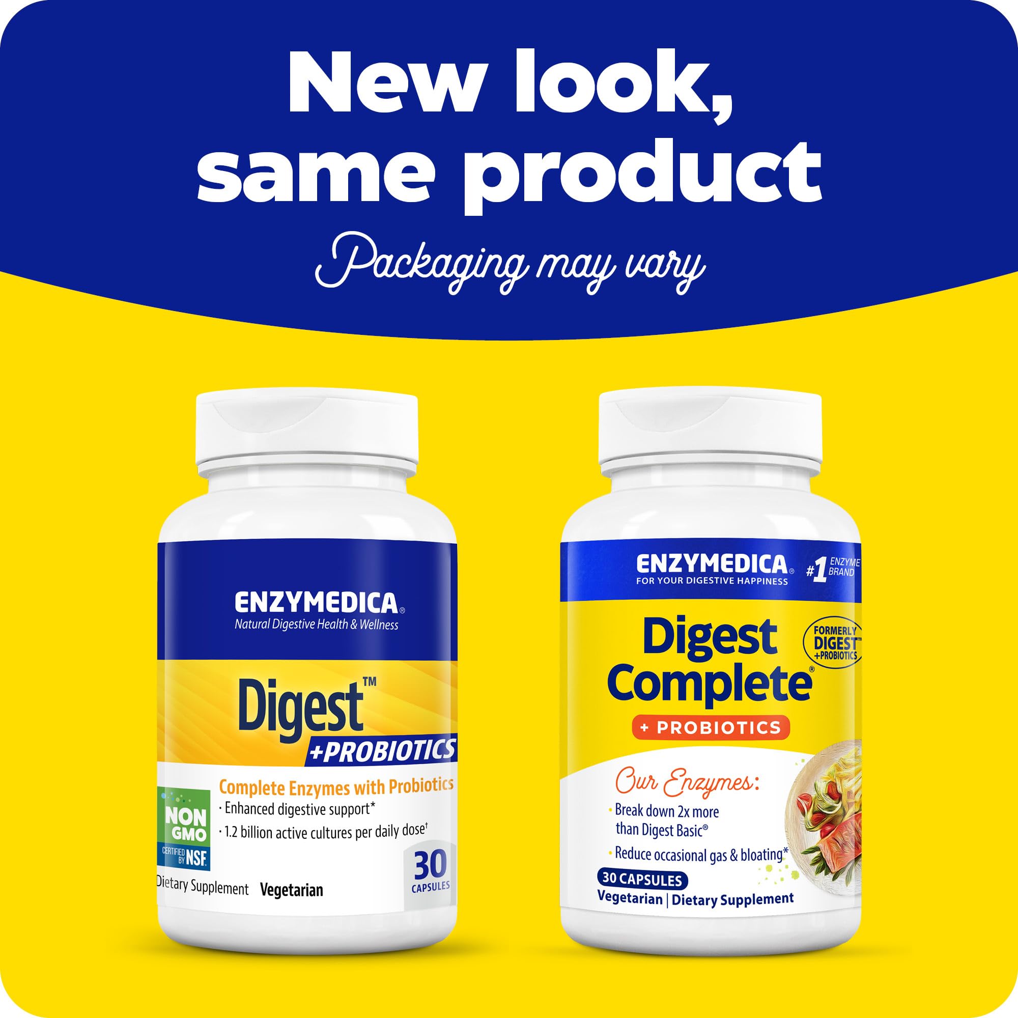 Enzymedica Digest Basic + Probiotics label closeup highlighting ingredients.