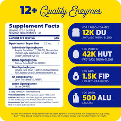 Enzymedica Digest full-range label closeup, highlighting Thera-blend technology