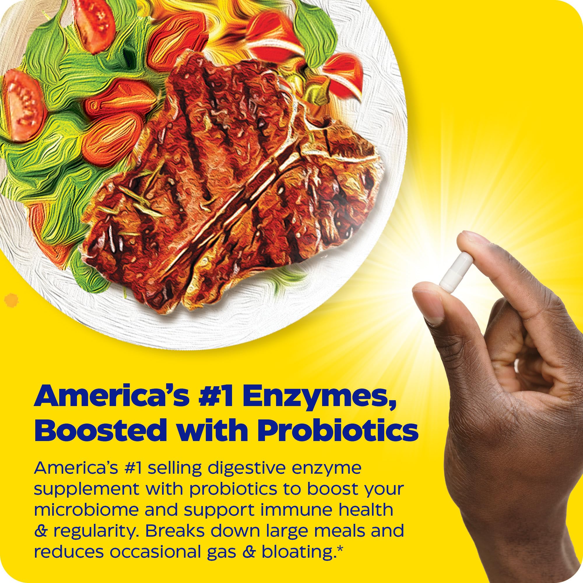 Enzymedica Digest Gold illustration of digestion process shows macro breakdown.