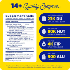 Enzymedica Digest Gold label highlights allergen-free, clean formula benefits.