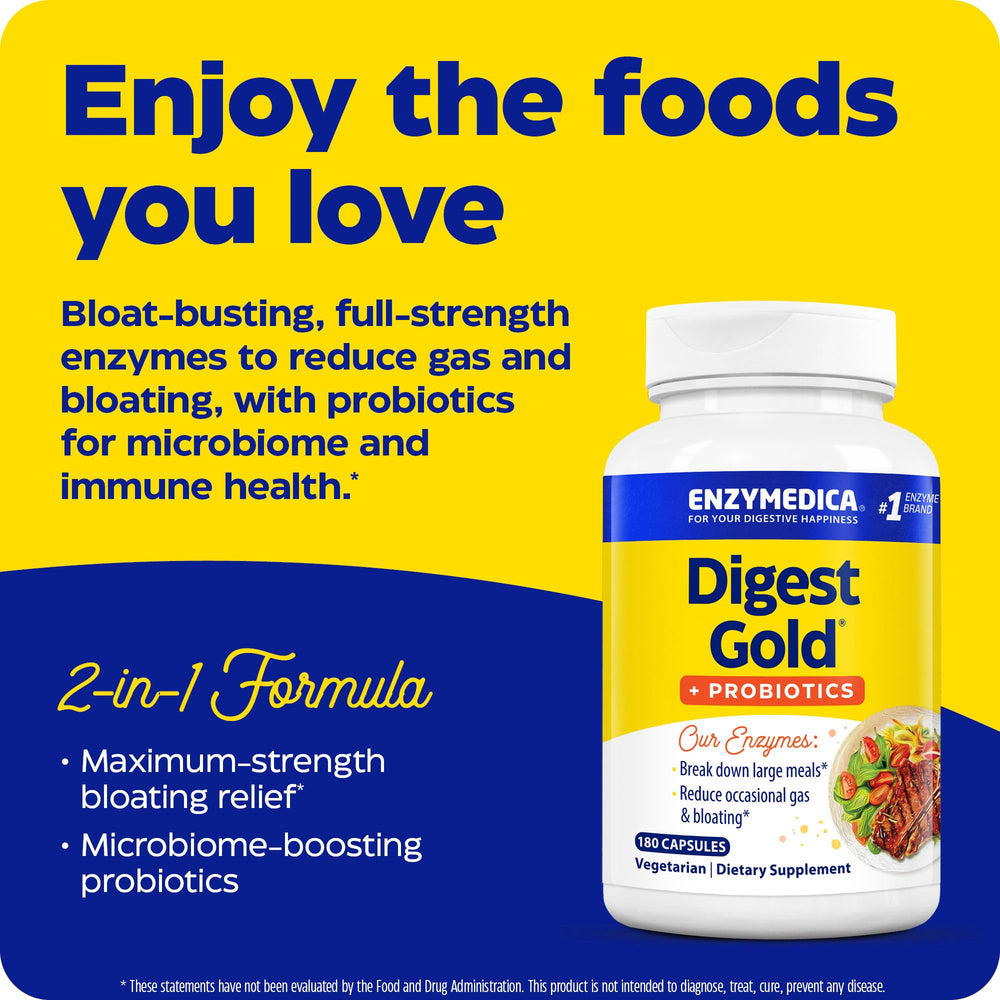Digest Gold probiotic culture graphic indicates long term gut balance.
