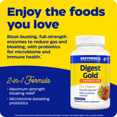 Digest Gold probiotic culture graphic indicates long term gut balance.