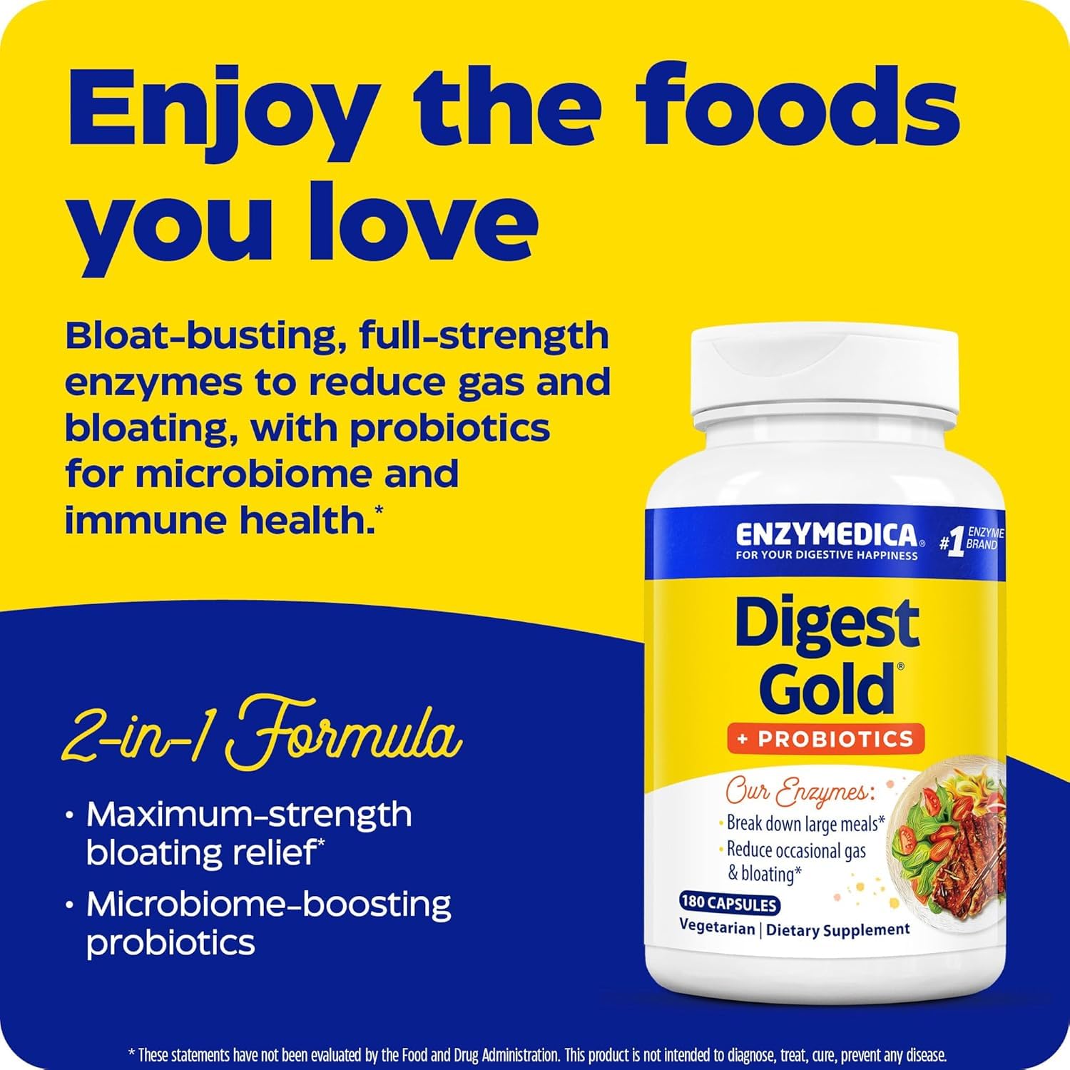 Enzymedica Digest Gold probiotic culture emphasizes gut balance when paired with meals
