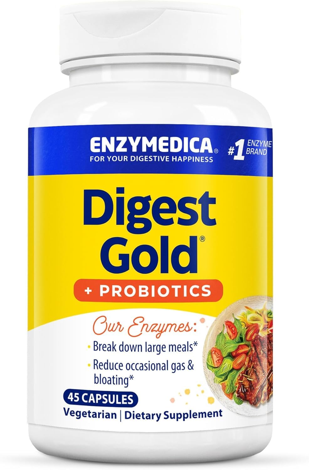 Enzymedica Digest Gold + Probiotics bottle for gut health and digestion.