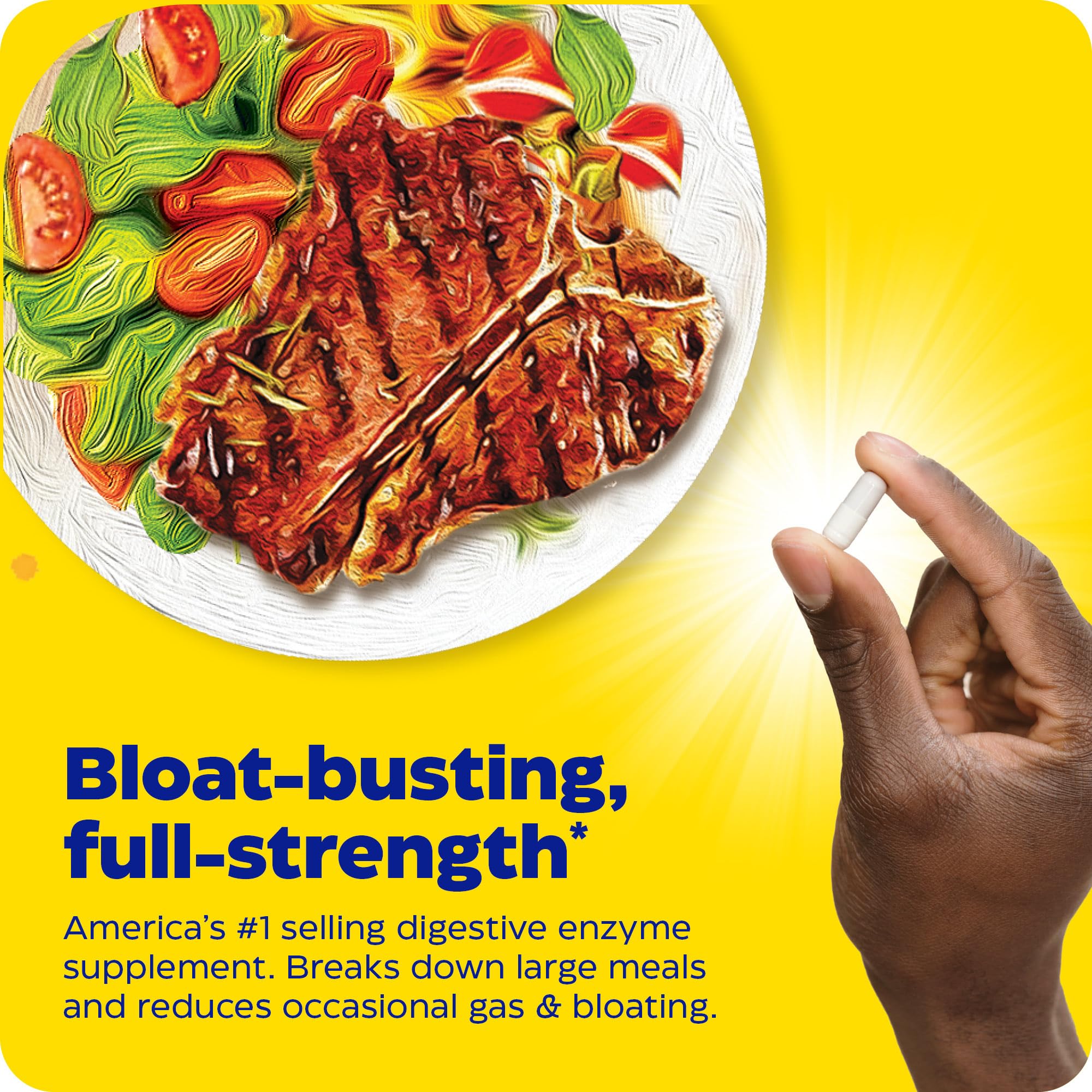 Serving suggestion with Digest Gold capsules beside plated food