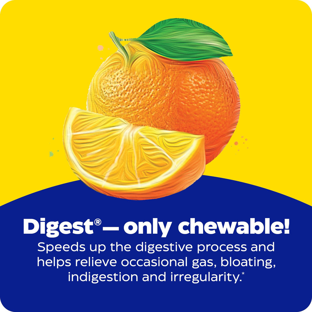 Enzymedica Digest Chewable bottle on kitchen counter conveys convenient digestive support.