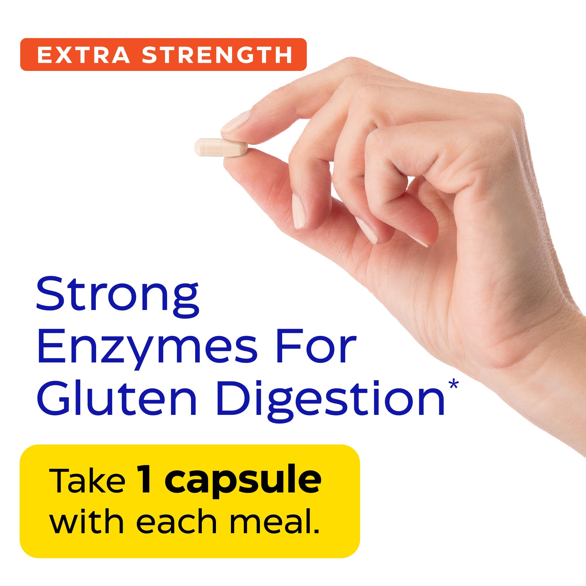 30-capsule GlutenEase packaging shown beside a meal setup.