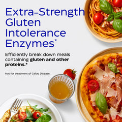 Thera-Blend graphic highlighting advanced enzyme action in GlutenEase Extra Strength.