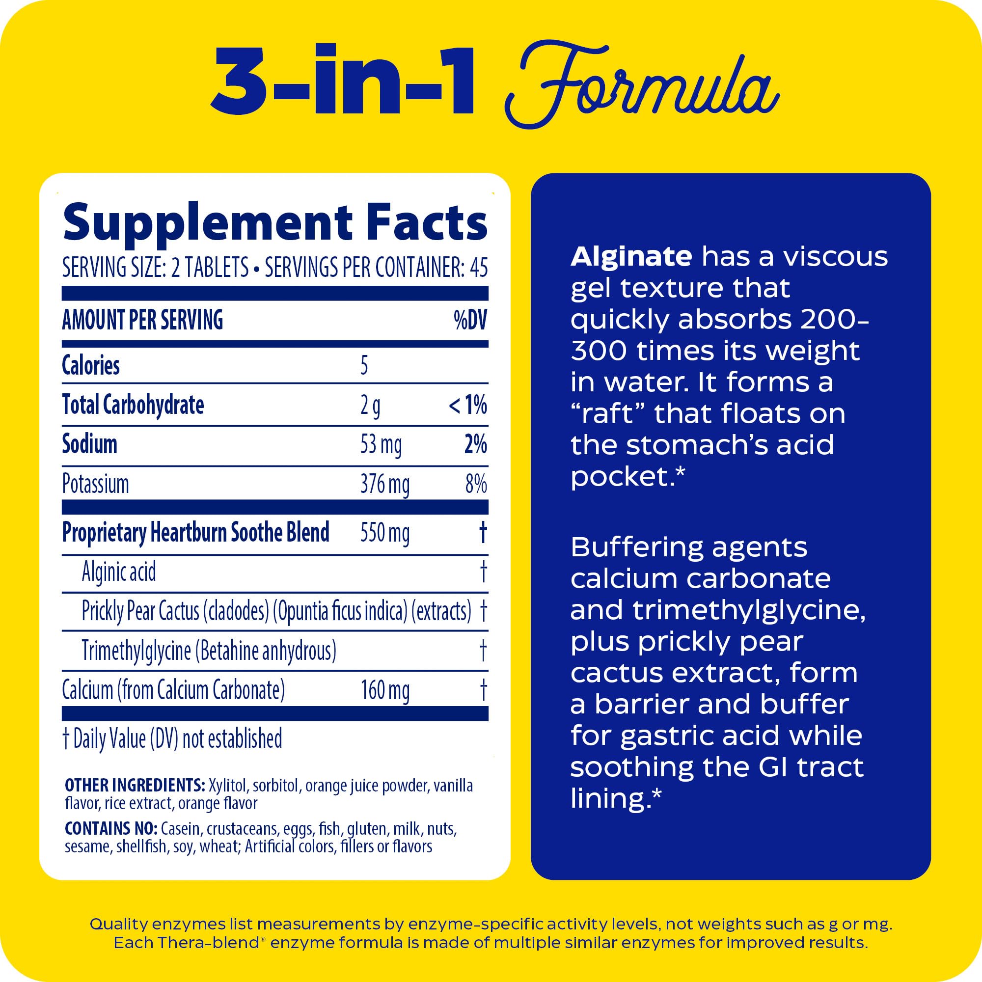 Enzymedica Heartburn Soothe bottle label with ingredient highlights