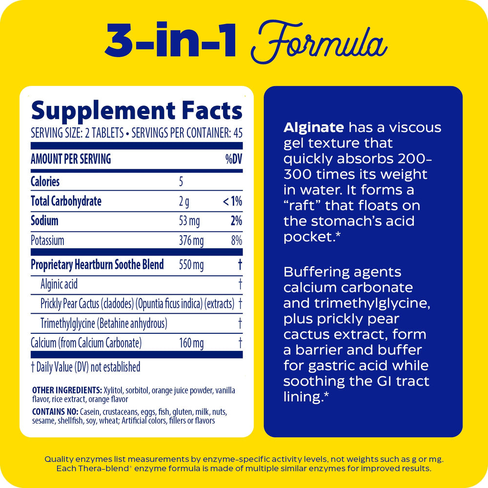 Enzymedica Heartburn Soothe bottle label with ingredient highlights