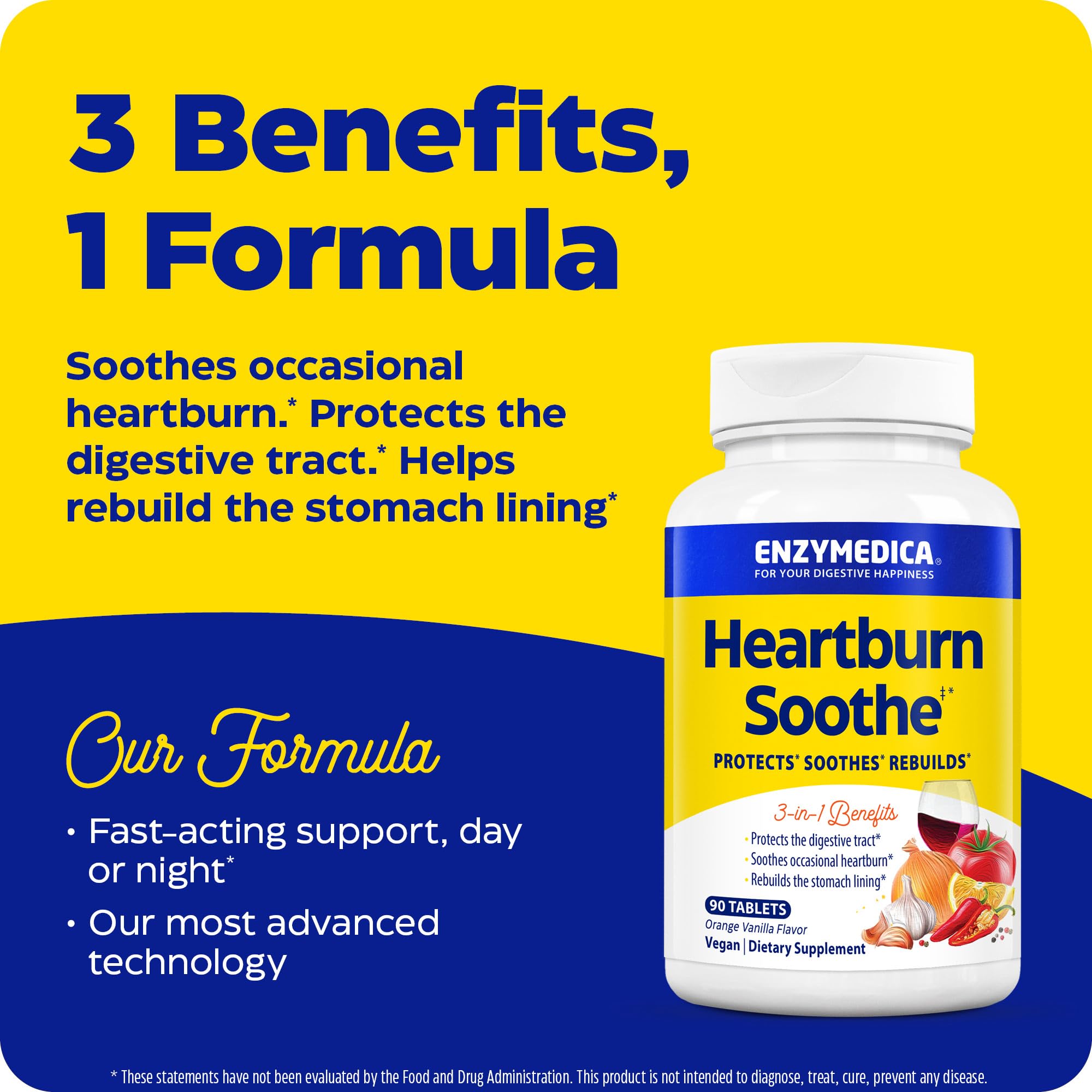Close-up of Enzymedica Heartburn Soothe chewable tablet being readied