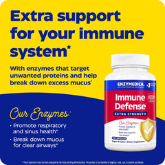 Enzymedica Immune Defense capsules close-up illustrating vegan enzyme formula