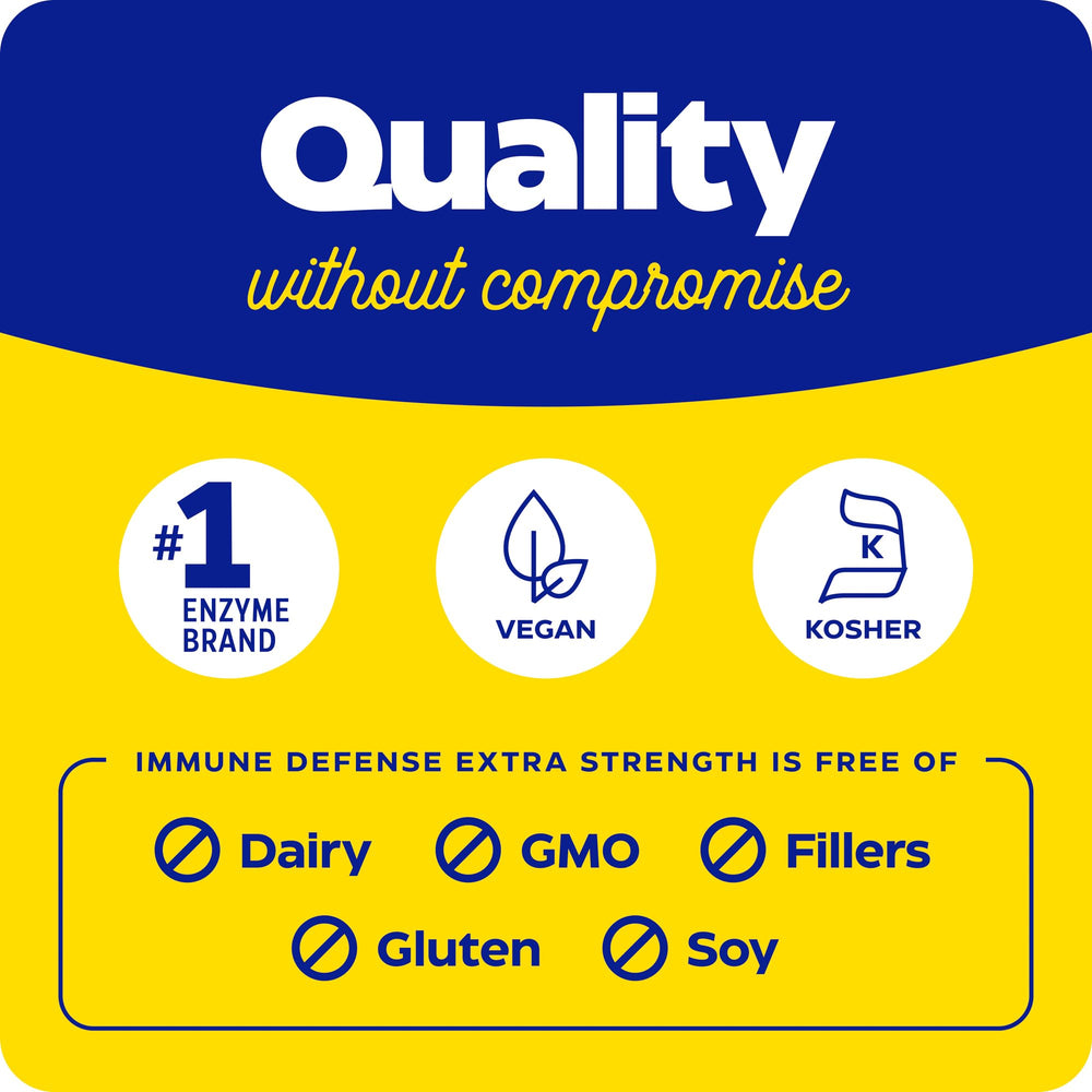 Enzymedica Immune Defense capsules in hand for on-the-go immune support