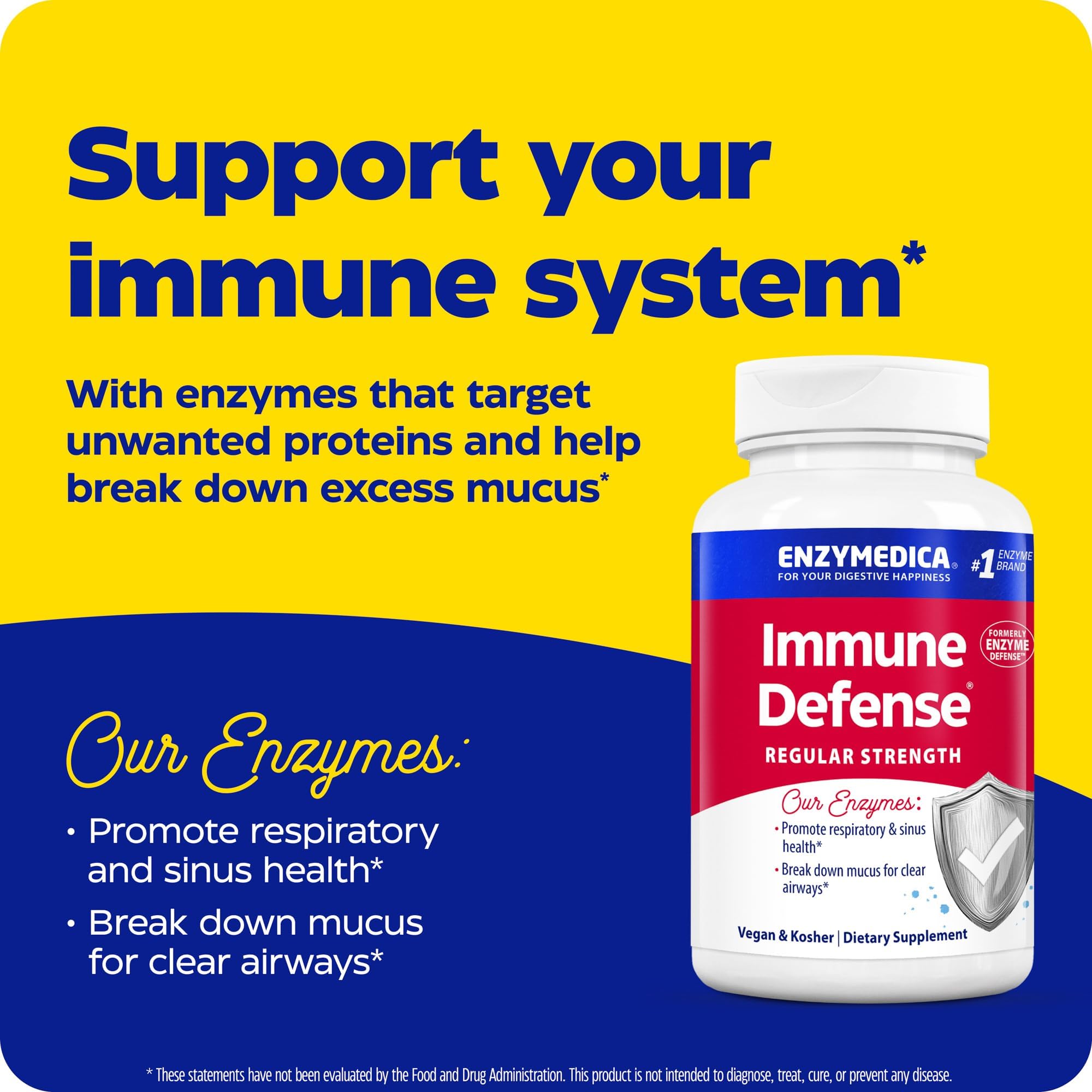 Enzymedica Immune Defense dosage instructions highlight taking on an empty stomach.