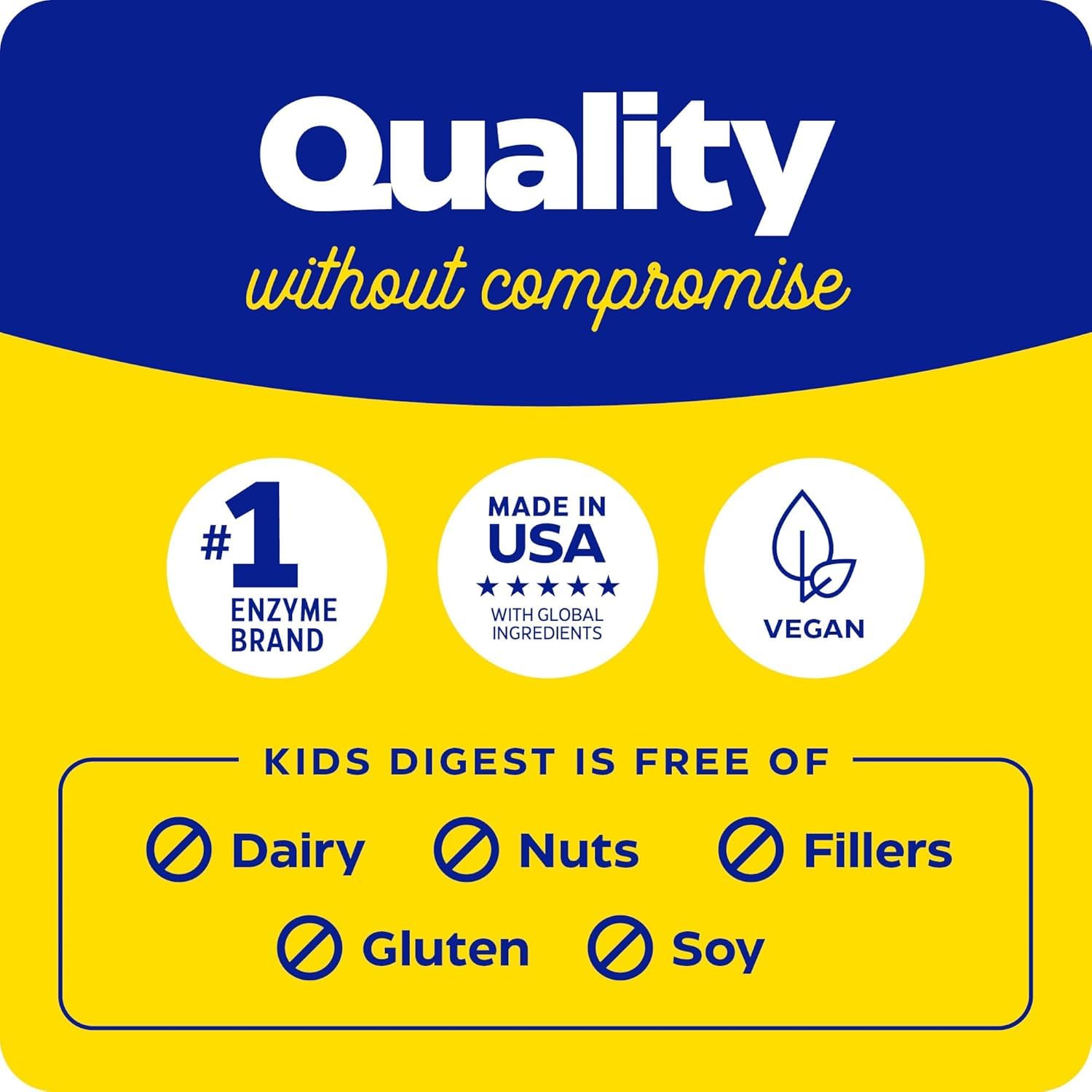 Enzymedica Kids Digest bottle photographed for backpacks and family outings.