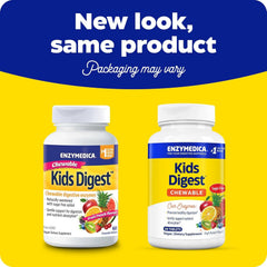 Enzymedica Kids Digest chewables in fruit punch flavor for after-meal comfort.