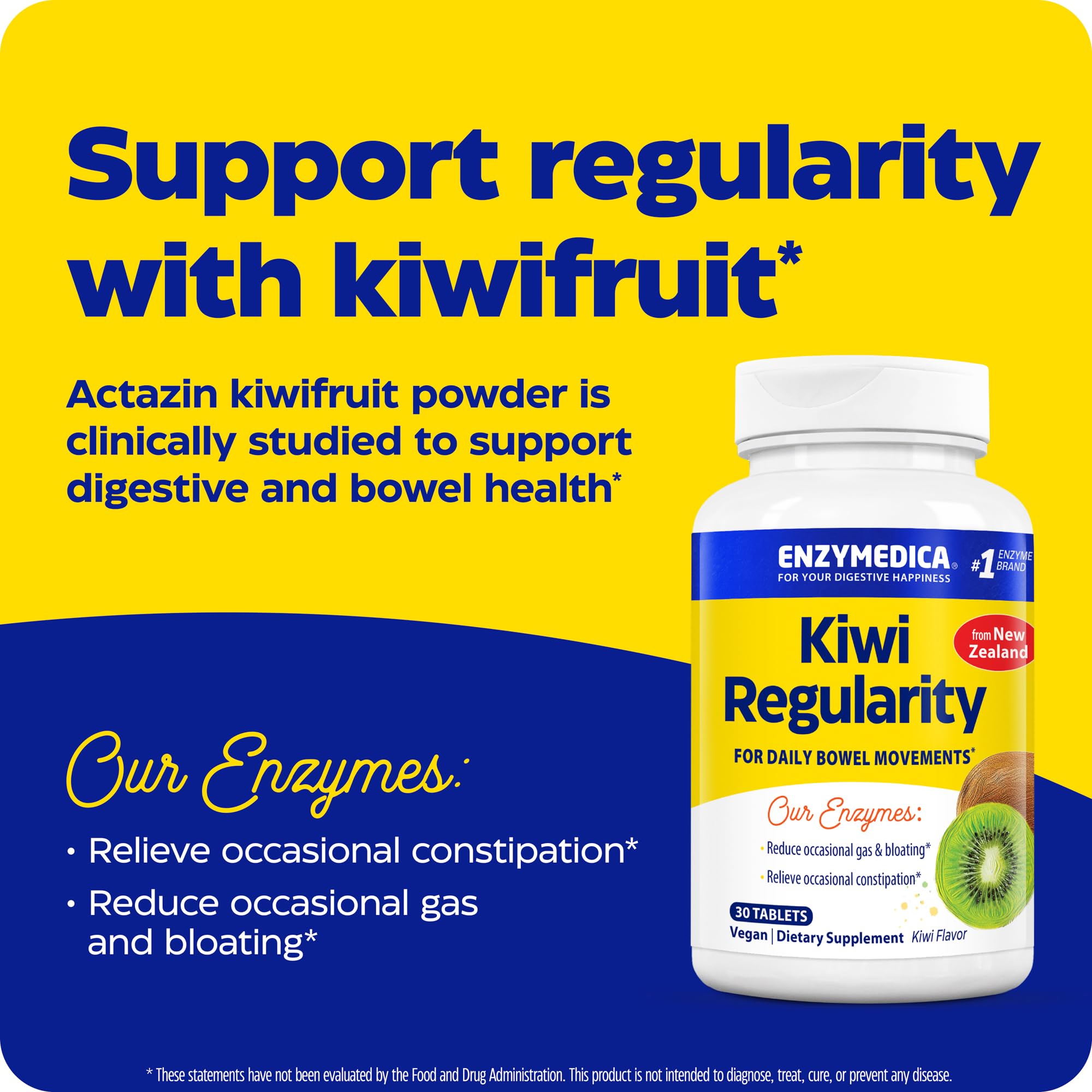 Kiwi Regularity label detail highlighting 4-in-1 support