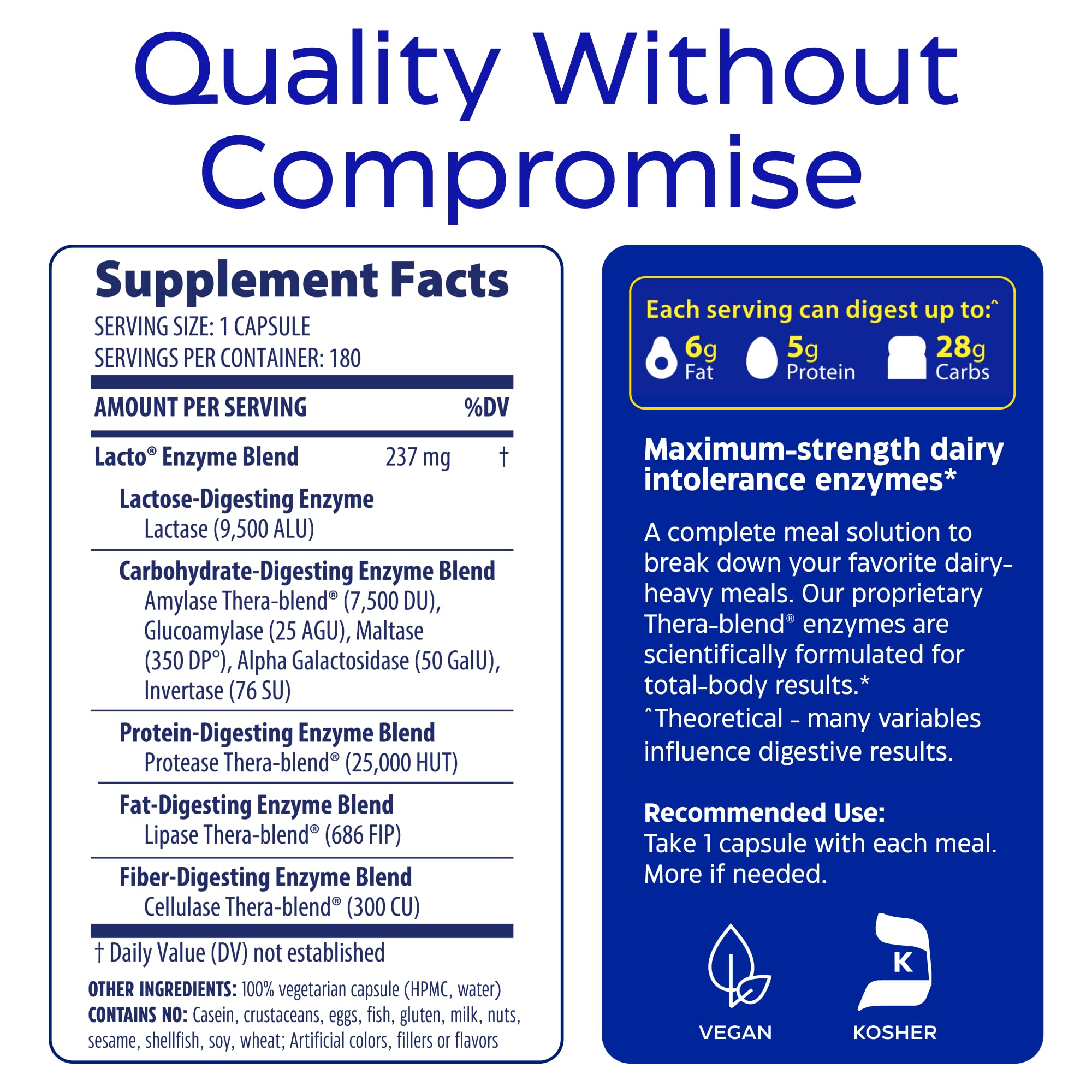 Enzymedica Lacto dairy foods section highlights support for tricky dairy items.