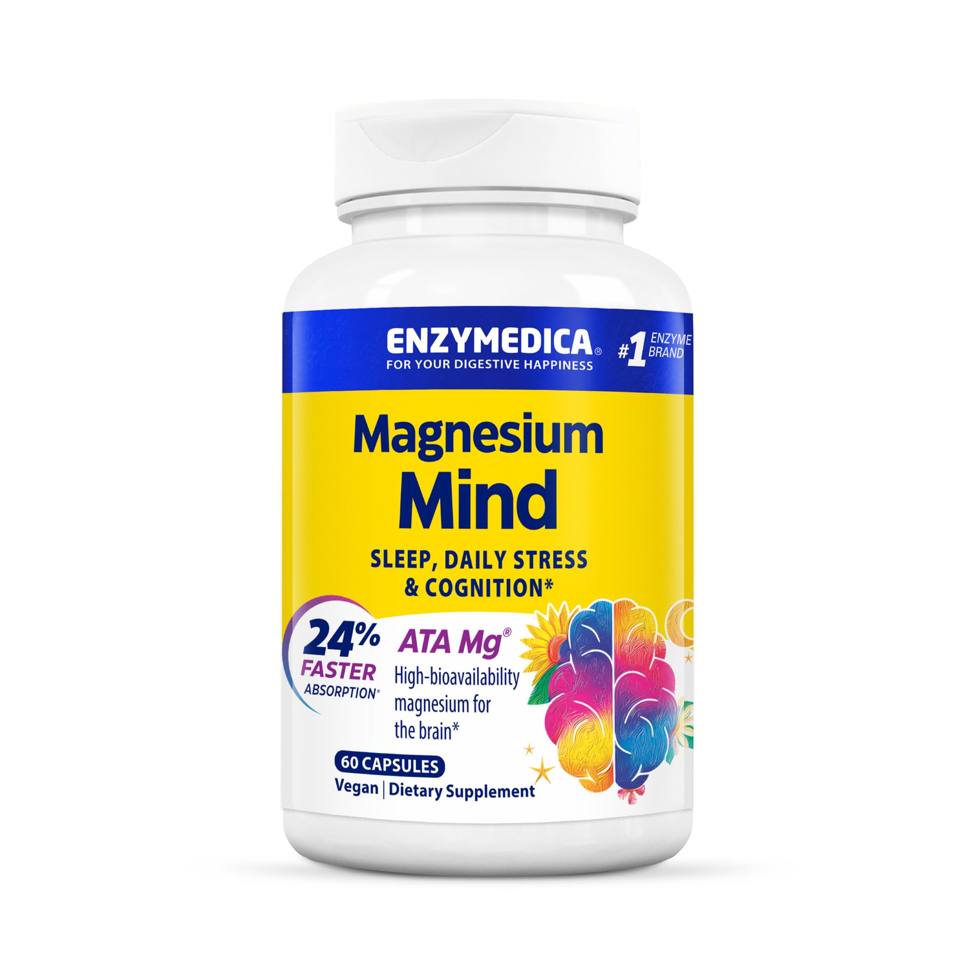 Enzymedica Magnesium Mind capsules with ATA Mg for fast absorption