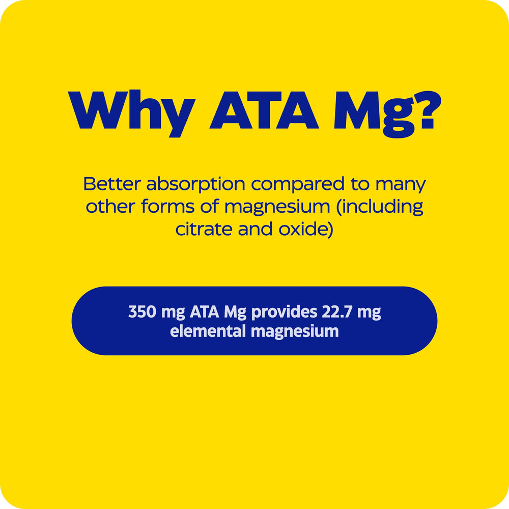 Enzymedica Magnesium Mind ingredients panel emphasizes ATA Mg bioavailability